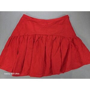 Anthropologie Avec‎ Les Filles Retro Red Ruffle Skirt Size 10 90s Style NWT
